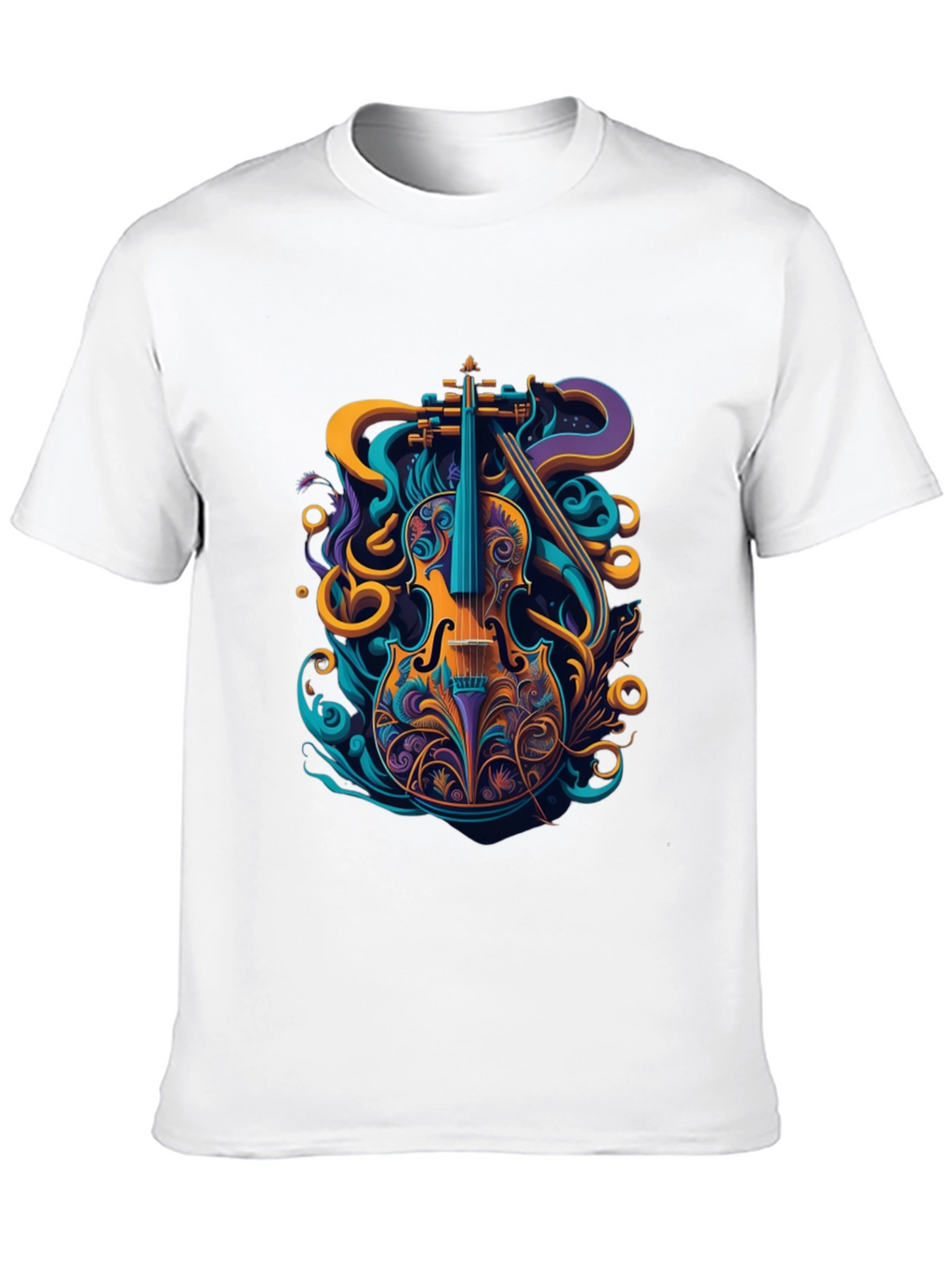 Vibrant Violin Graphic Tee - Stylish Musical Design