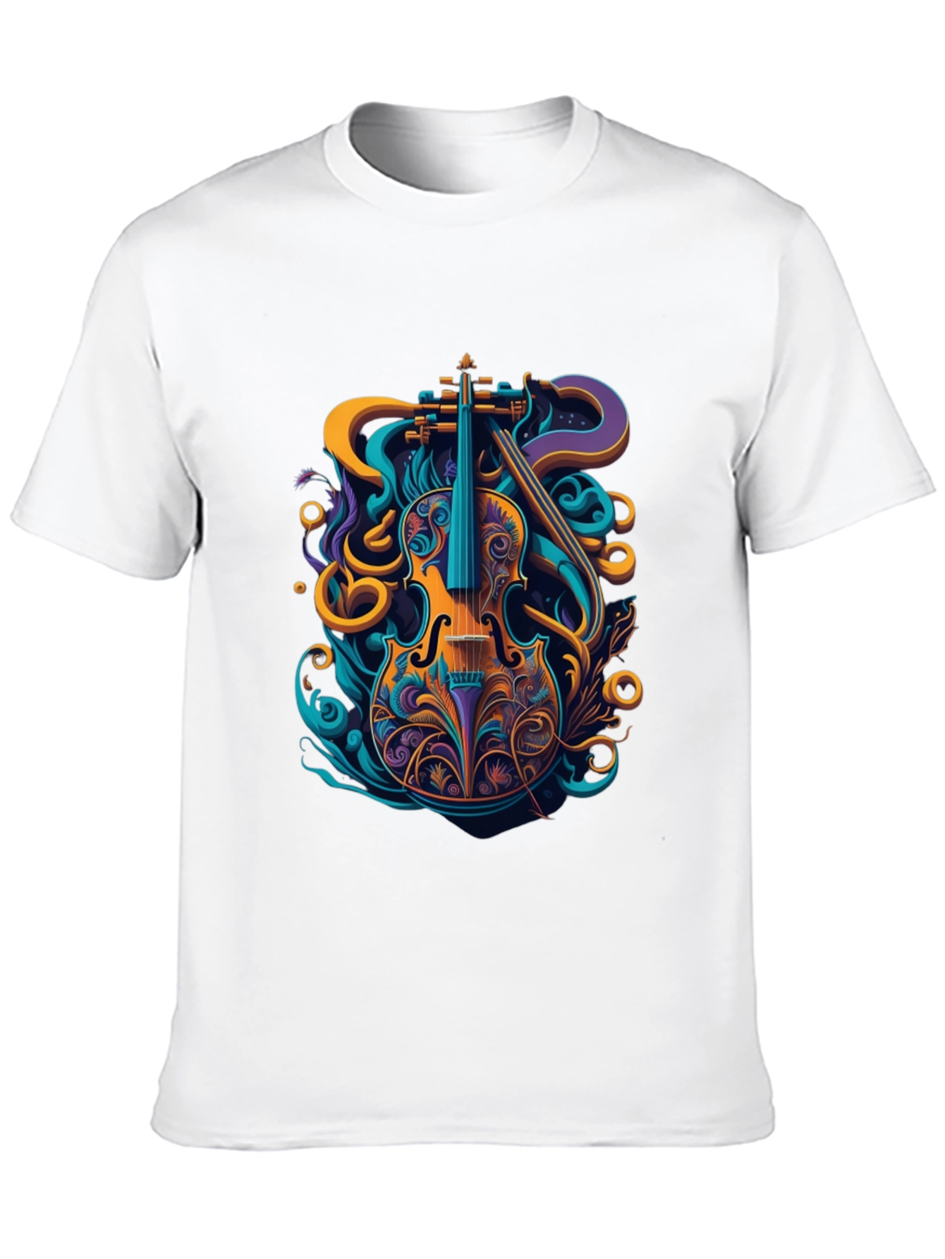 Vibrant Violin Graphic Tee - Stylish Musical Design