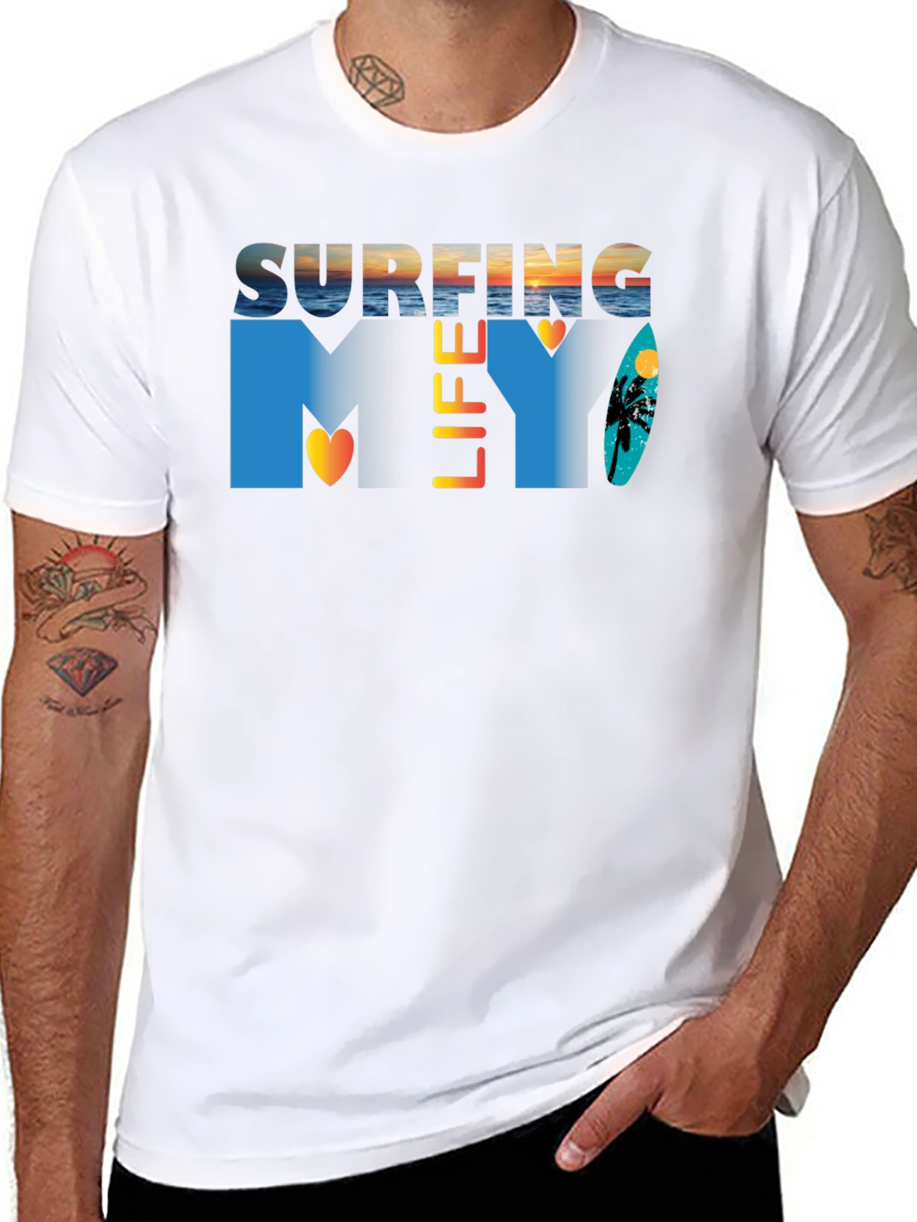 Surfing Life Graphic Tee - Stylish Summer Apparel