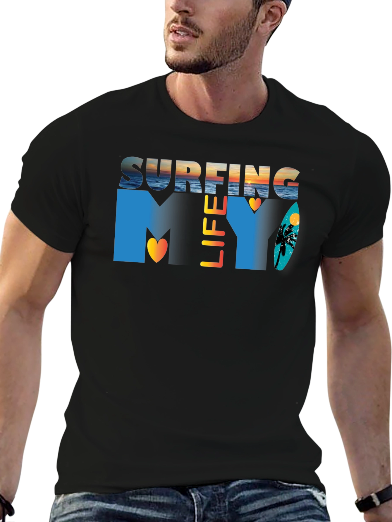Surfing Life Graphic Tee - Stylish Summer Apparel