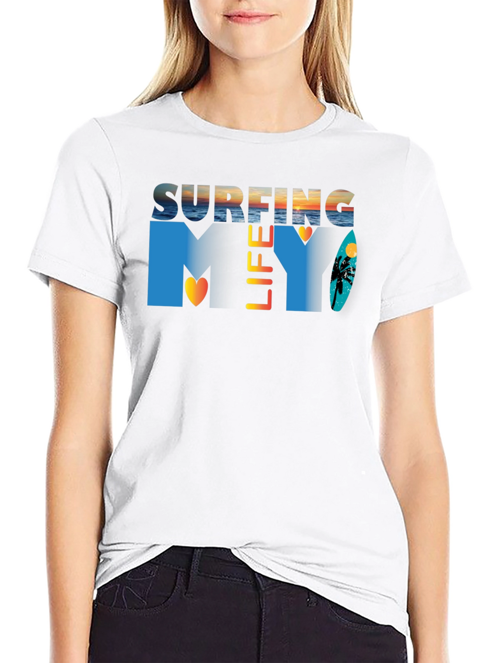 Surfing Life Graphic Tee - Stylish Summer Apparel