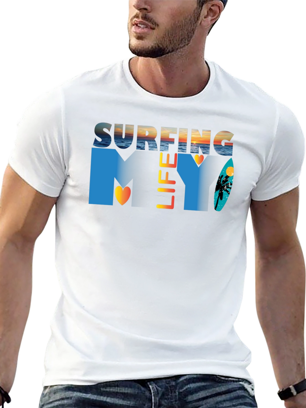 Surfing Life Graphic Tee - Stylish Summer Apparel
