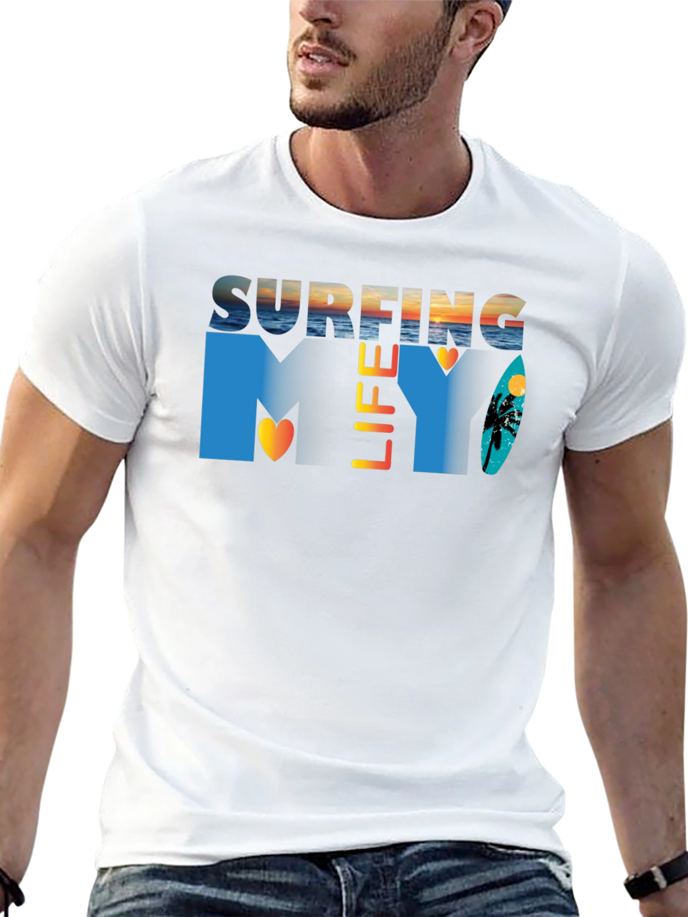 Surfing Life Graphic Tee - Stylish Summer Apparel
