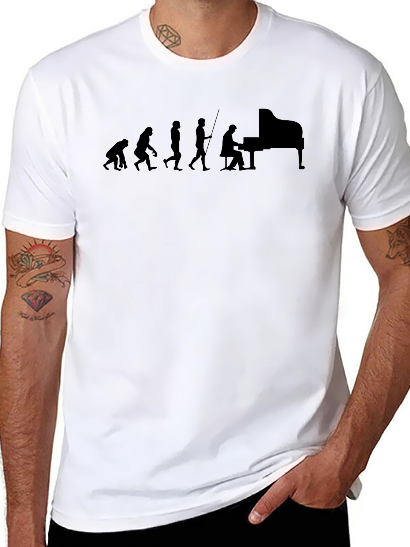 Evolution of Piano Player T-Shirt