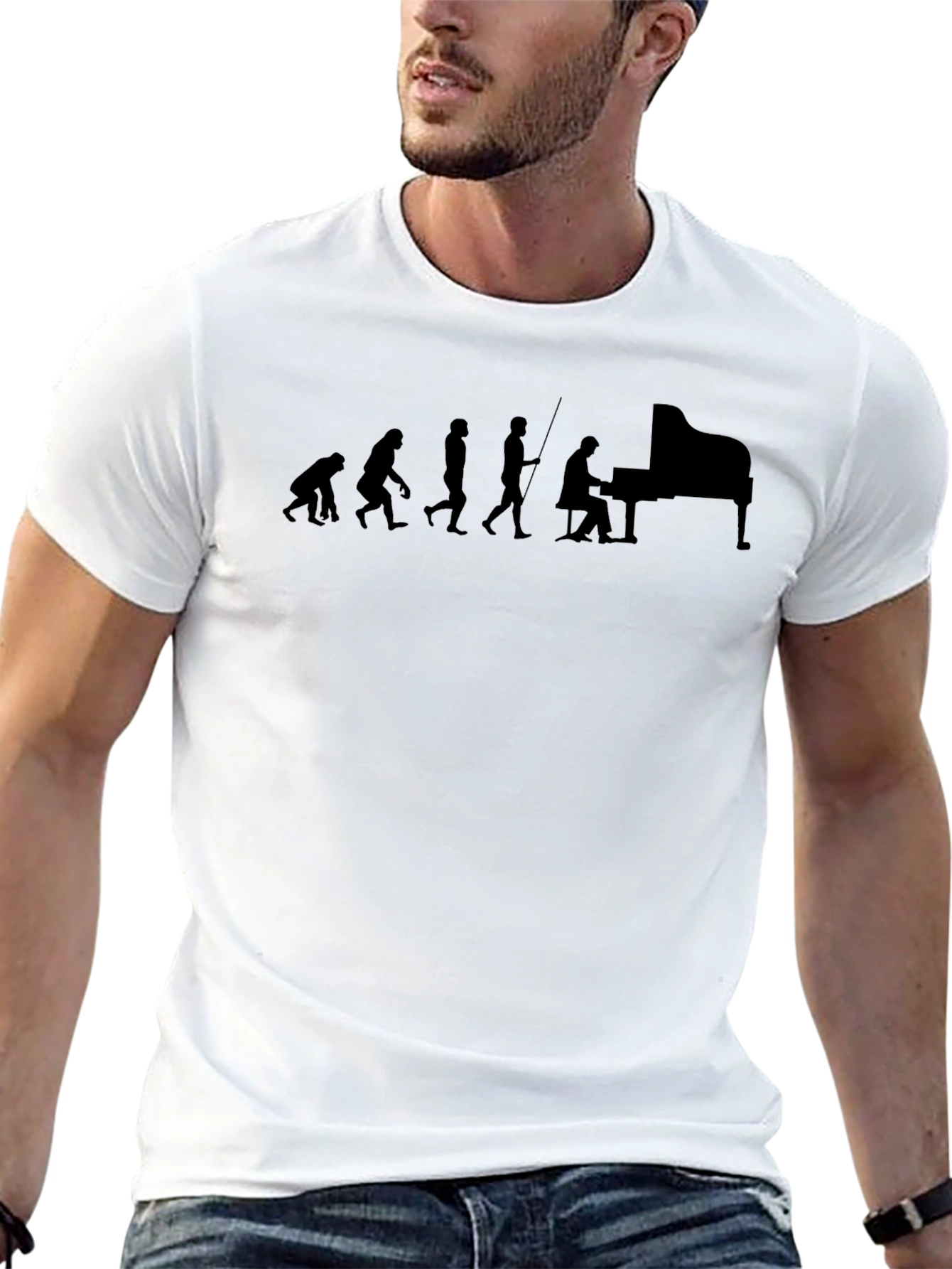 Evolution of Piano Player T-Shirt