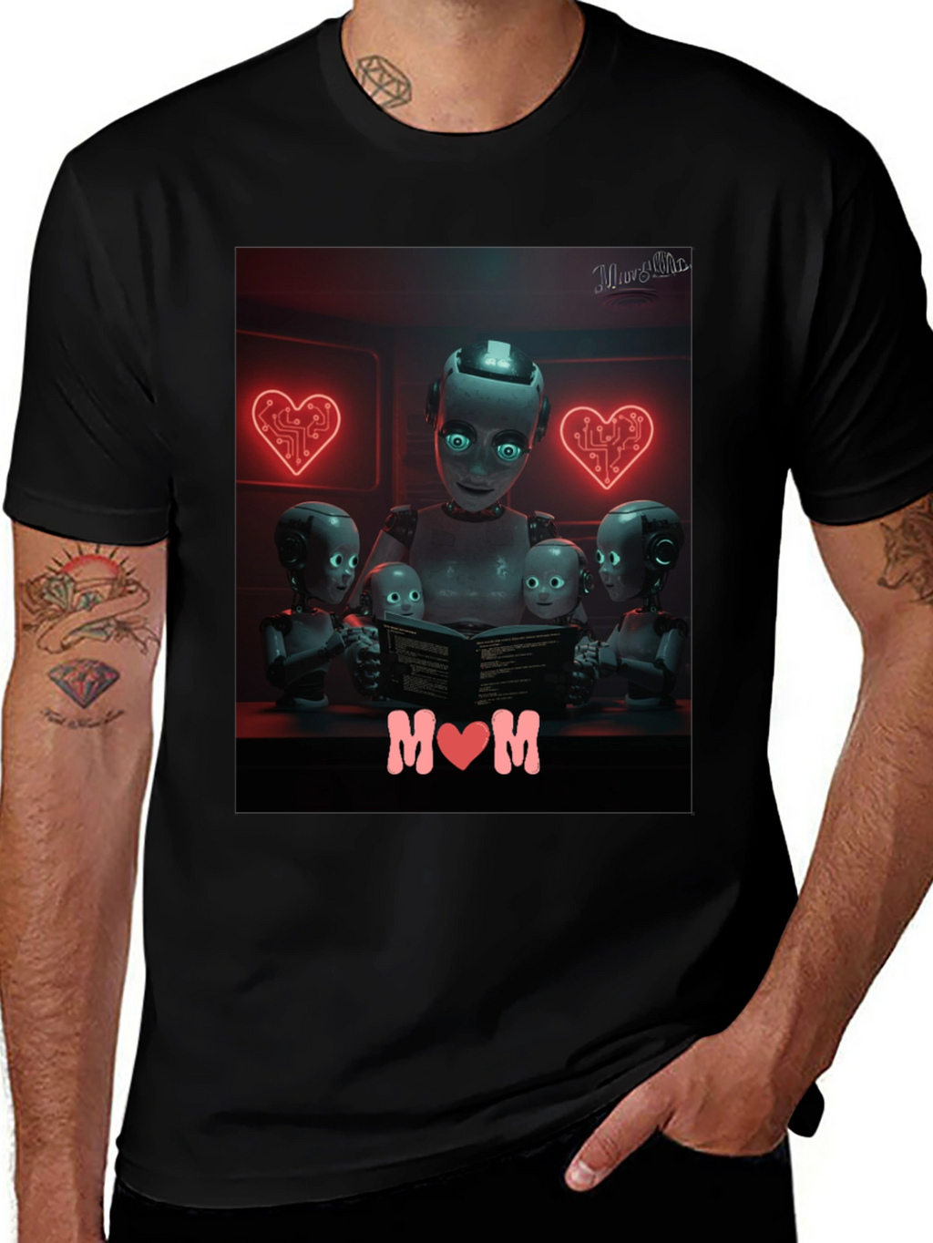Robot Mom T-Shirt - Futuristic Family Love