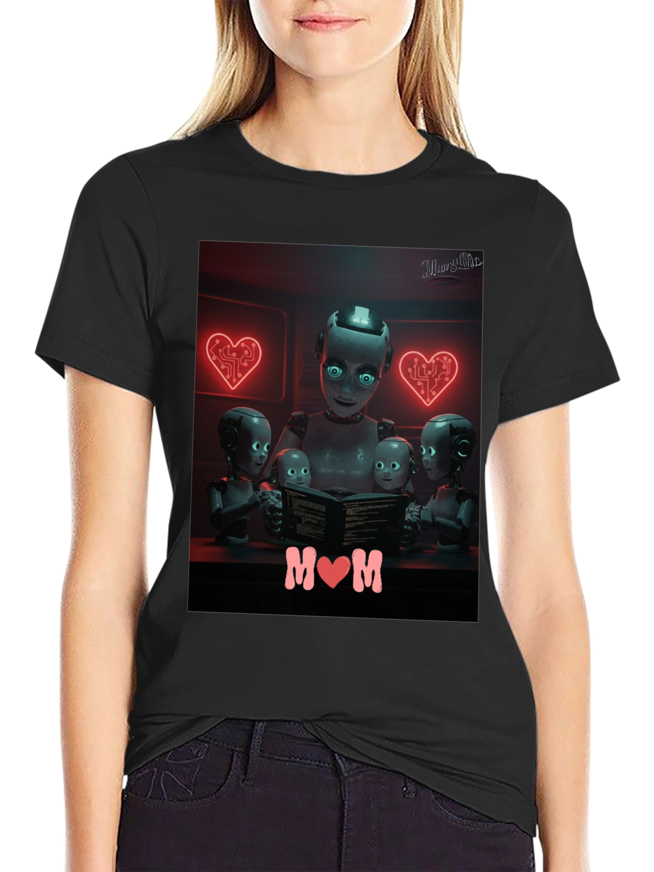 Robot Mom T-Shirt - Futuristic Family Love