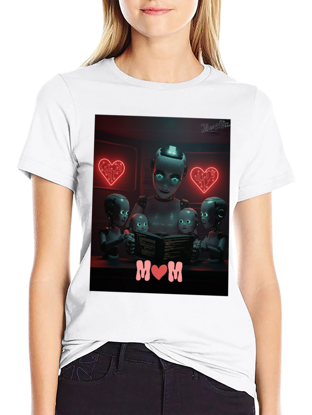 Robot Mom T-Shirt - Futuristic Family Love
