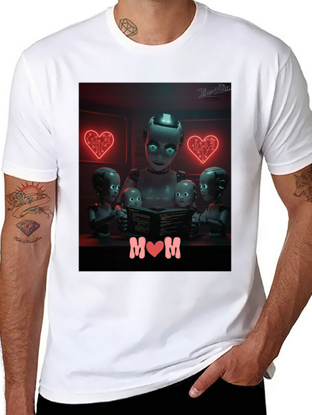 Robot Mom T-Shirt - Futuristic Family Love