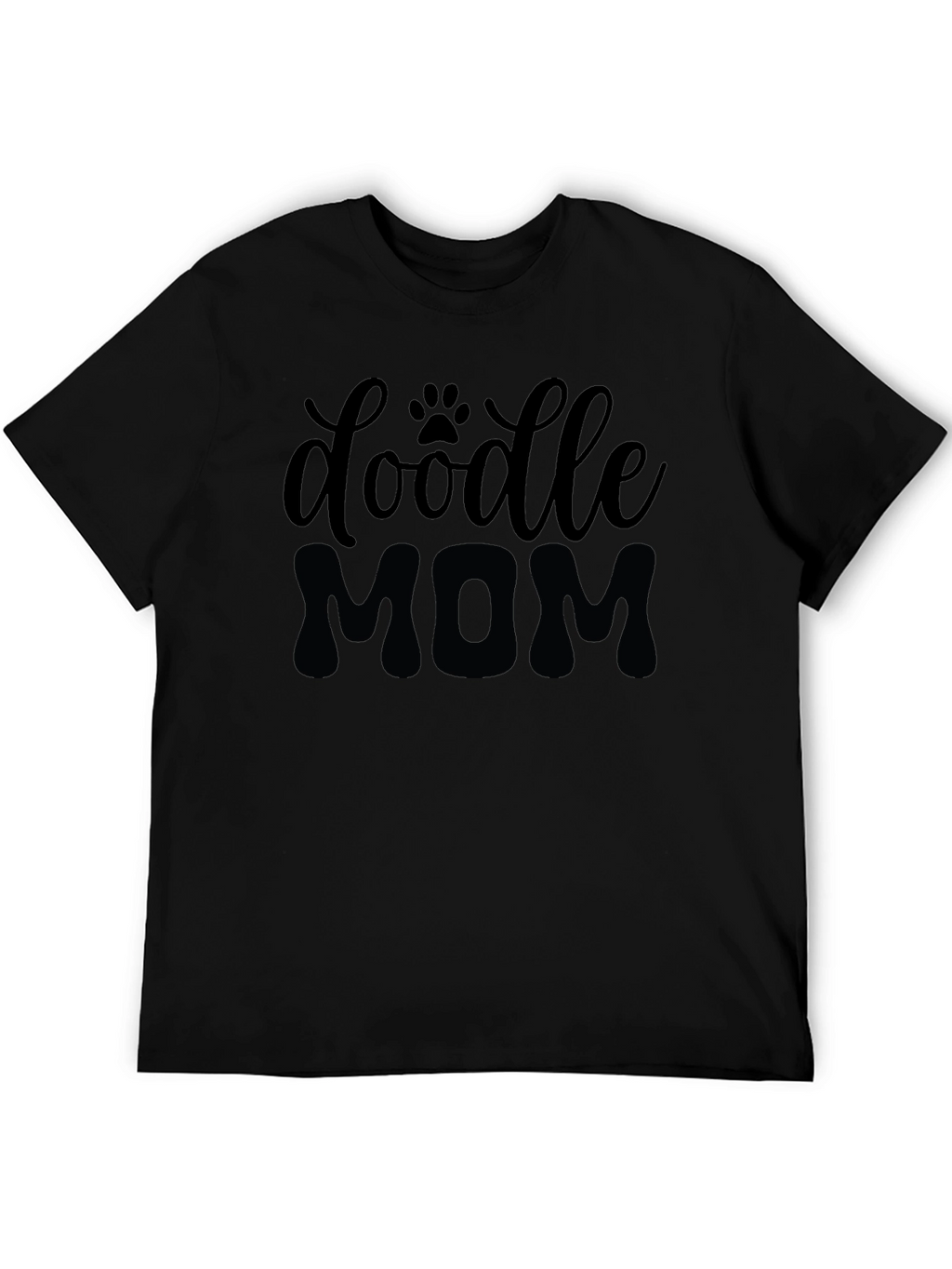 Doodle Mom Graphic Tee - Black Cotton T-Shirt