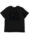 Doodle Mom Graphic Tee - Black Cotton T-Shirt