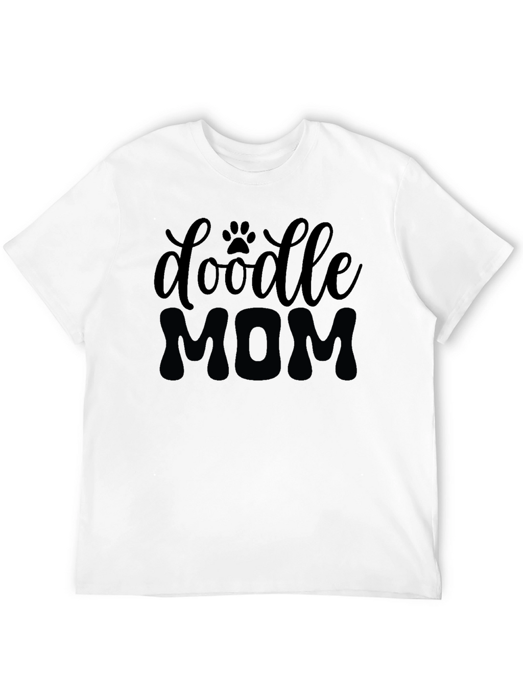 Doodle Mom Graphic Tee - Black Cotton T-Shirt