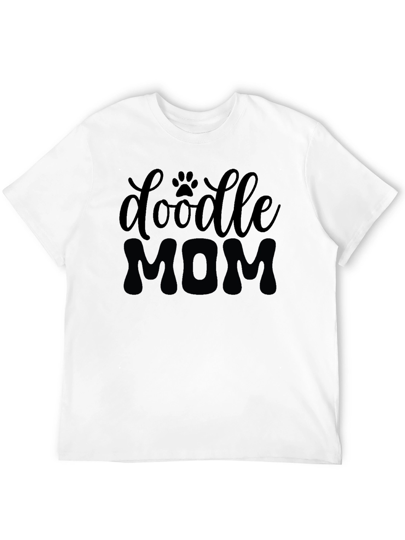 Doodle Mom Graphic Tee - Black Cotton T-Shirt