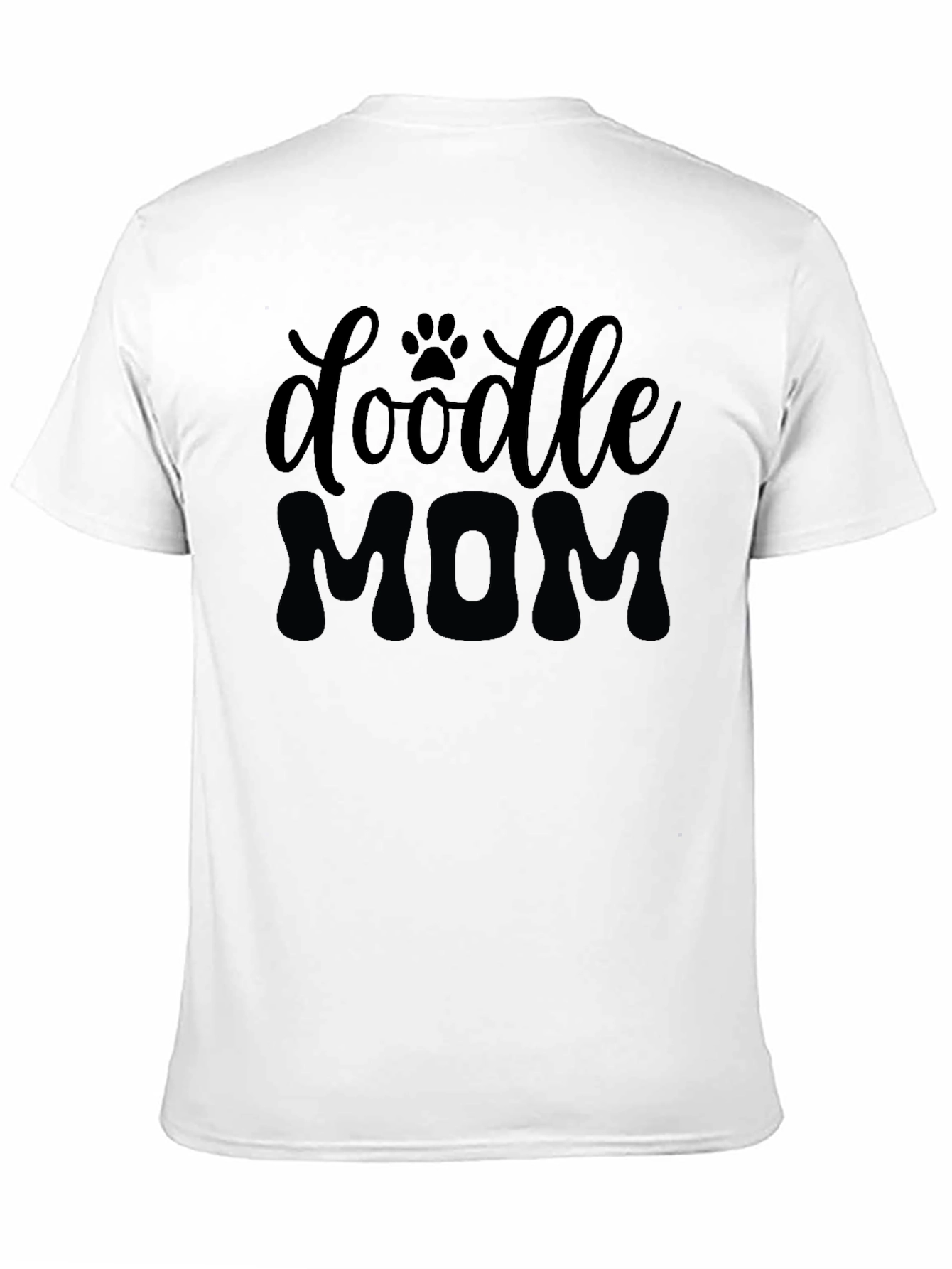 Doodle Mom Graphic Tee - Black Cotton T-Shirt