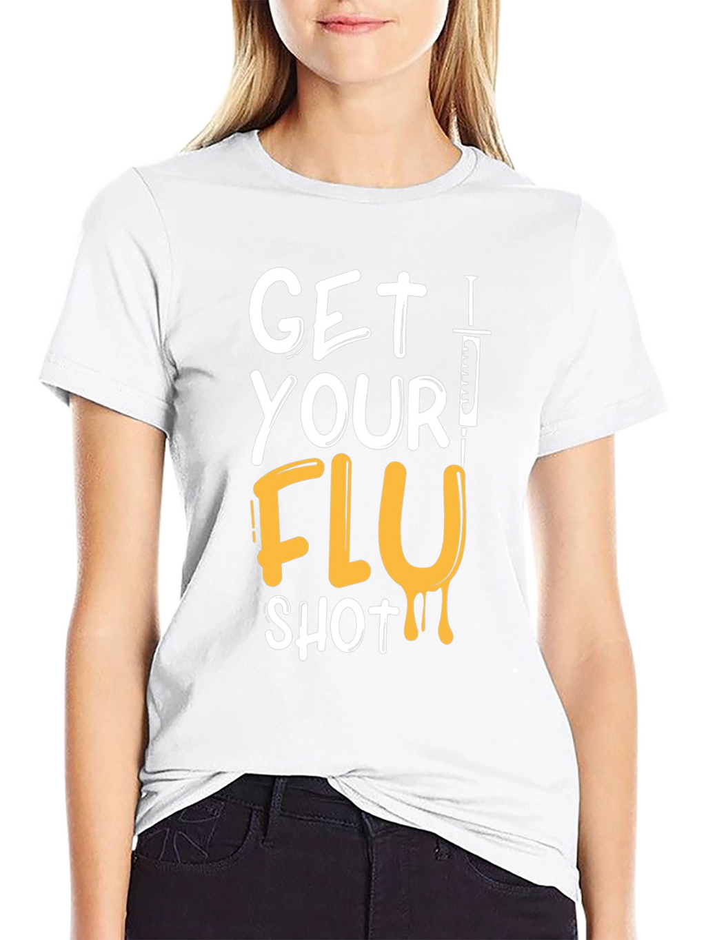 Get Your Flu Shot T-Shirt - Black Graphic Tee