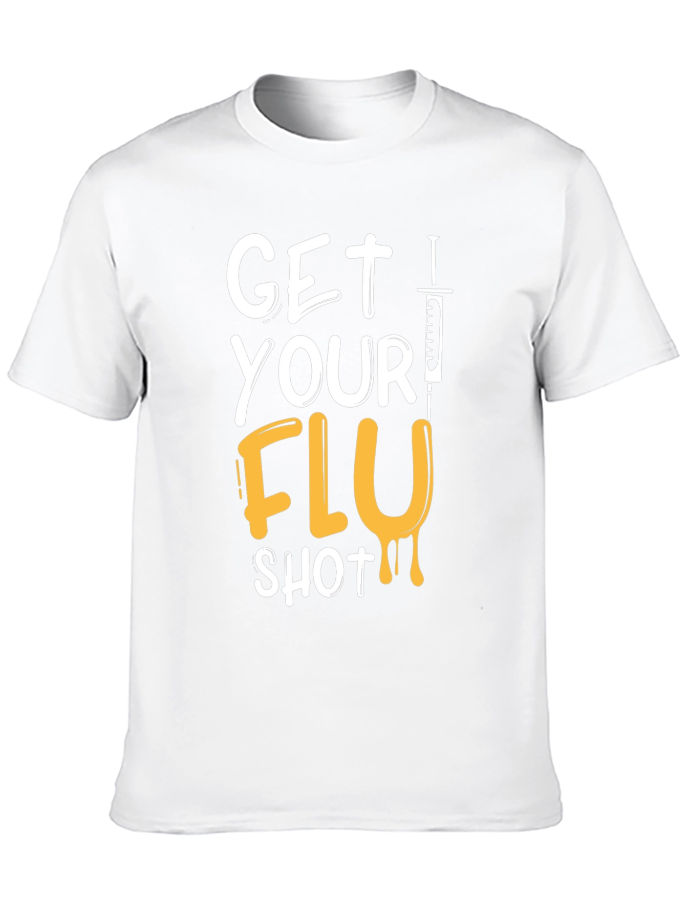 Get Your Flu Shot T-Shirt - Black Graphic Tee