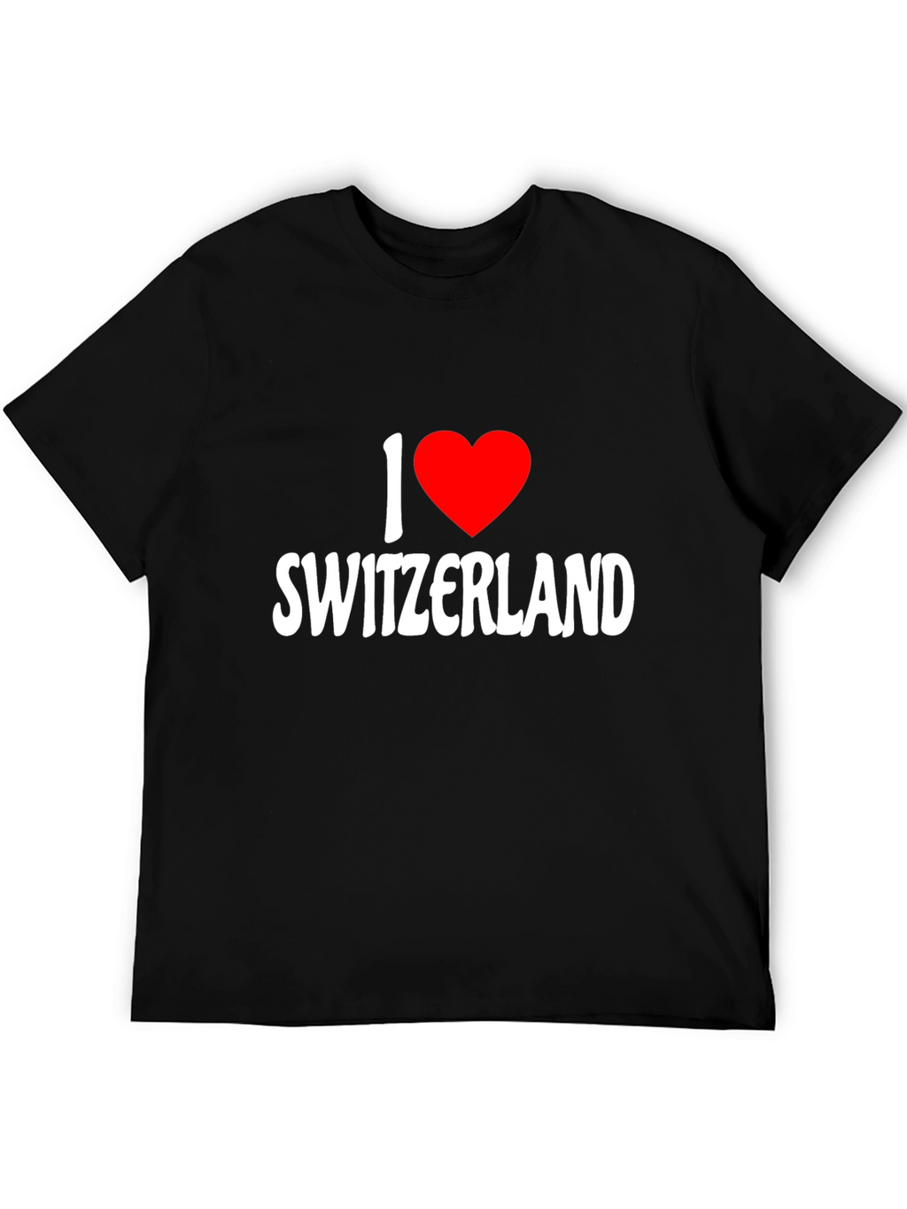 I Love Switzerland Graphic Black T-Shirt