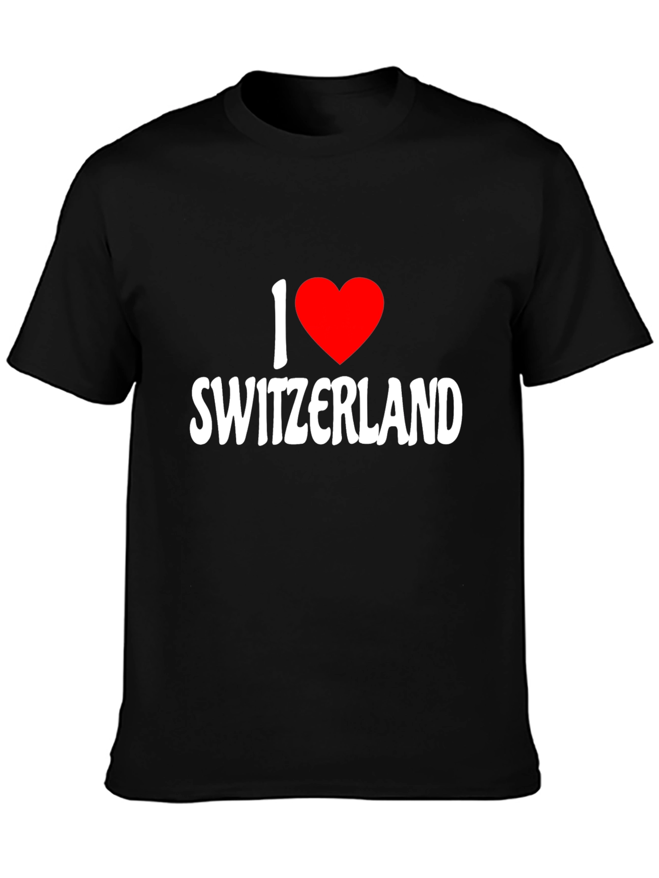 I Love Switzerland Graphic Black T-Shirt