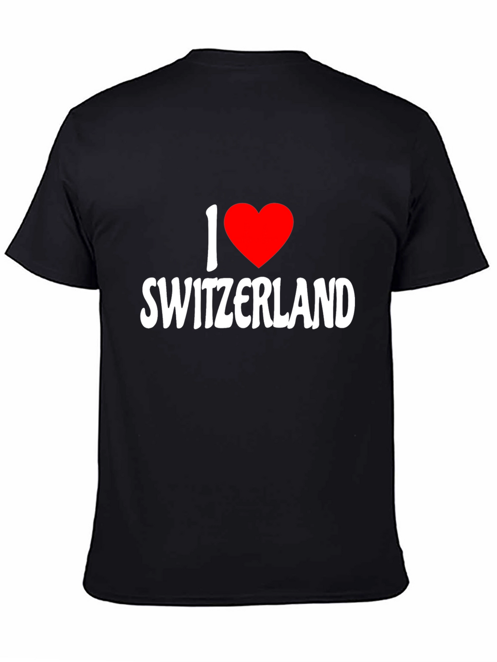 I Love Switzerland Graphic Black T-Shirt