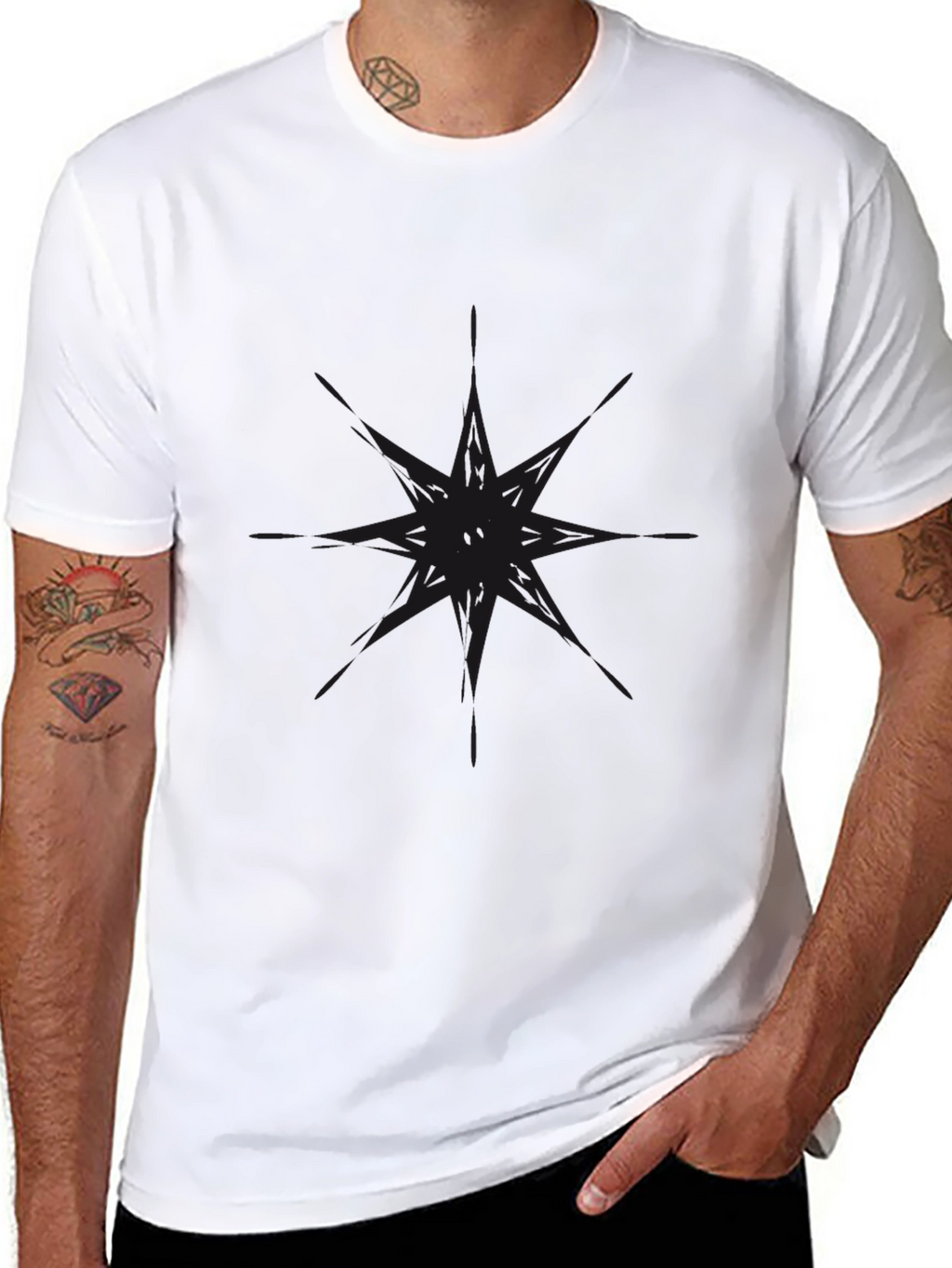 Mens Black Graphic Tee - Modern Style