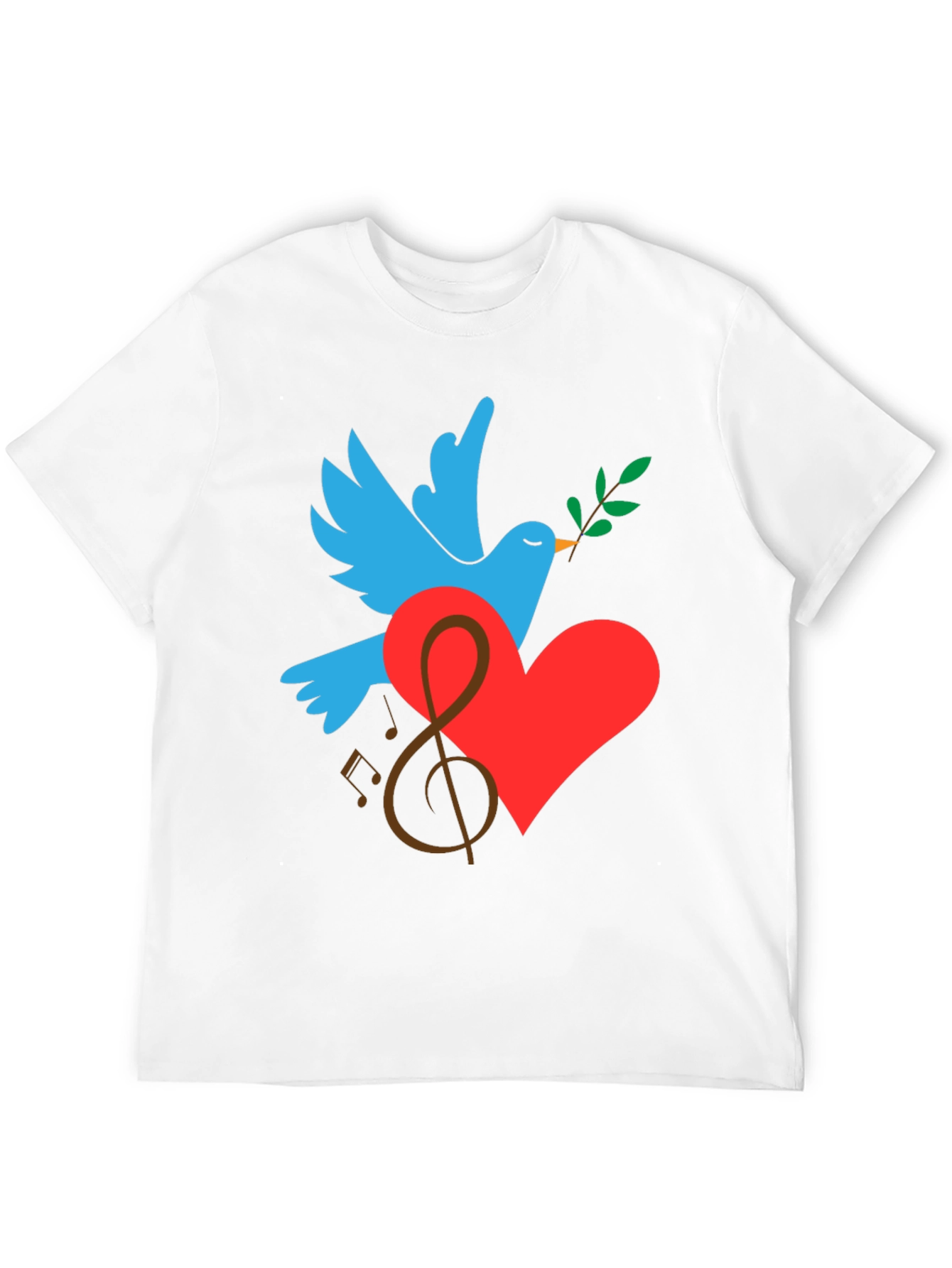 Peace Dove Graphic Print Black T-Shirt