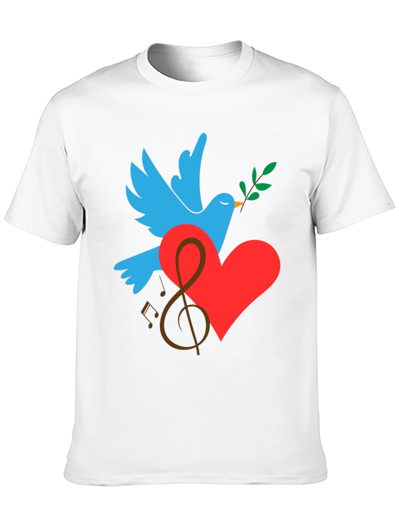Peace Dove Graphic Print Black T-Shirt