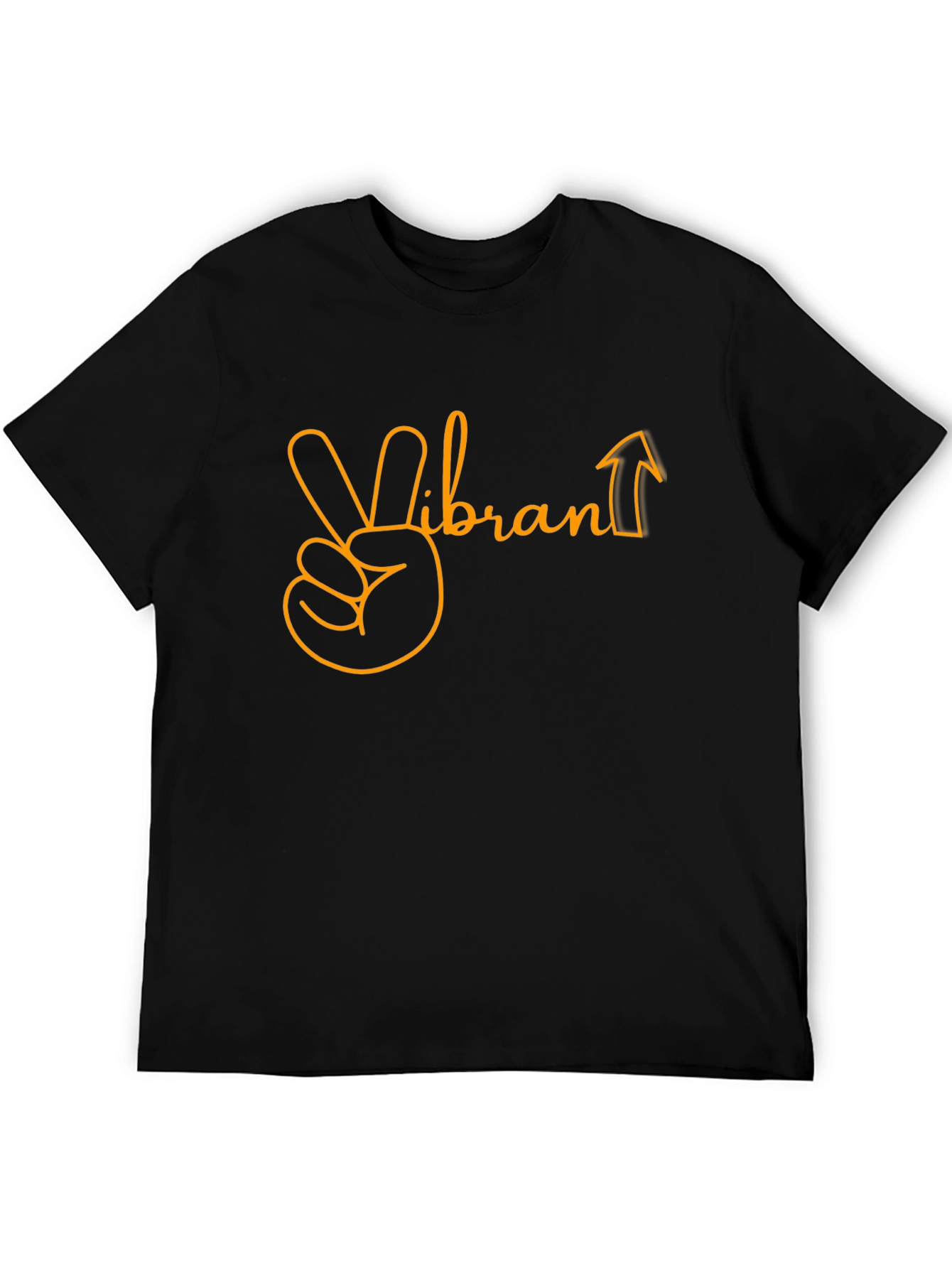 Vibrant Up Graphic Tee - Black Cotton Blend