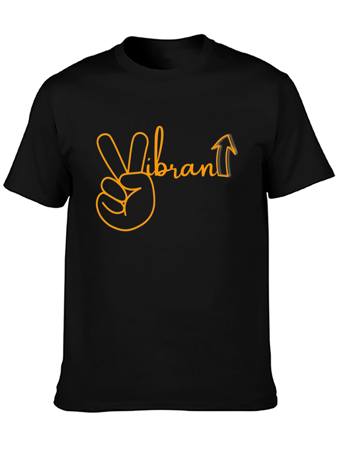 Vibrant Up Graphic Tee - Black Cotton Blend
