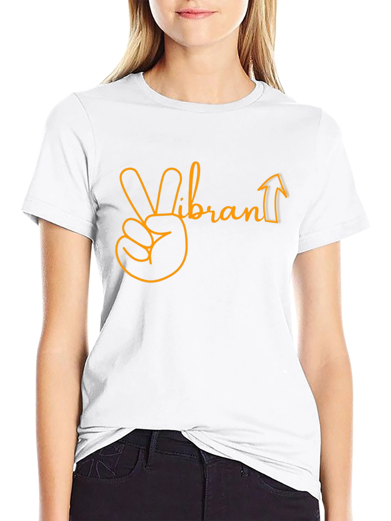 Vibrant Up Graphic Tee - Black Cotton Blend