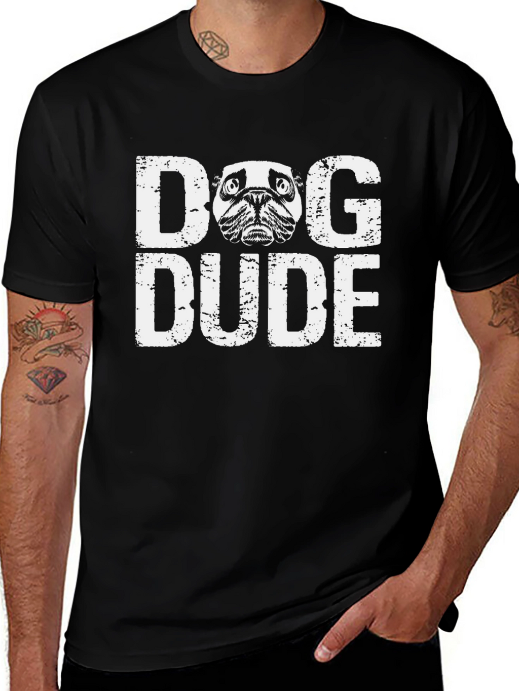 Dog Dude Graphic T-Shirt - Mens Black Tee