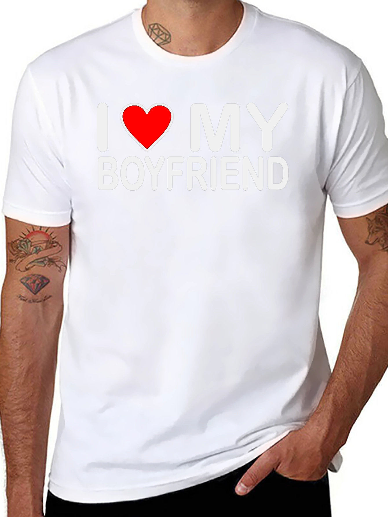 I Love My Boyfriend Black T-Shirt