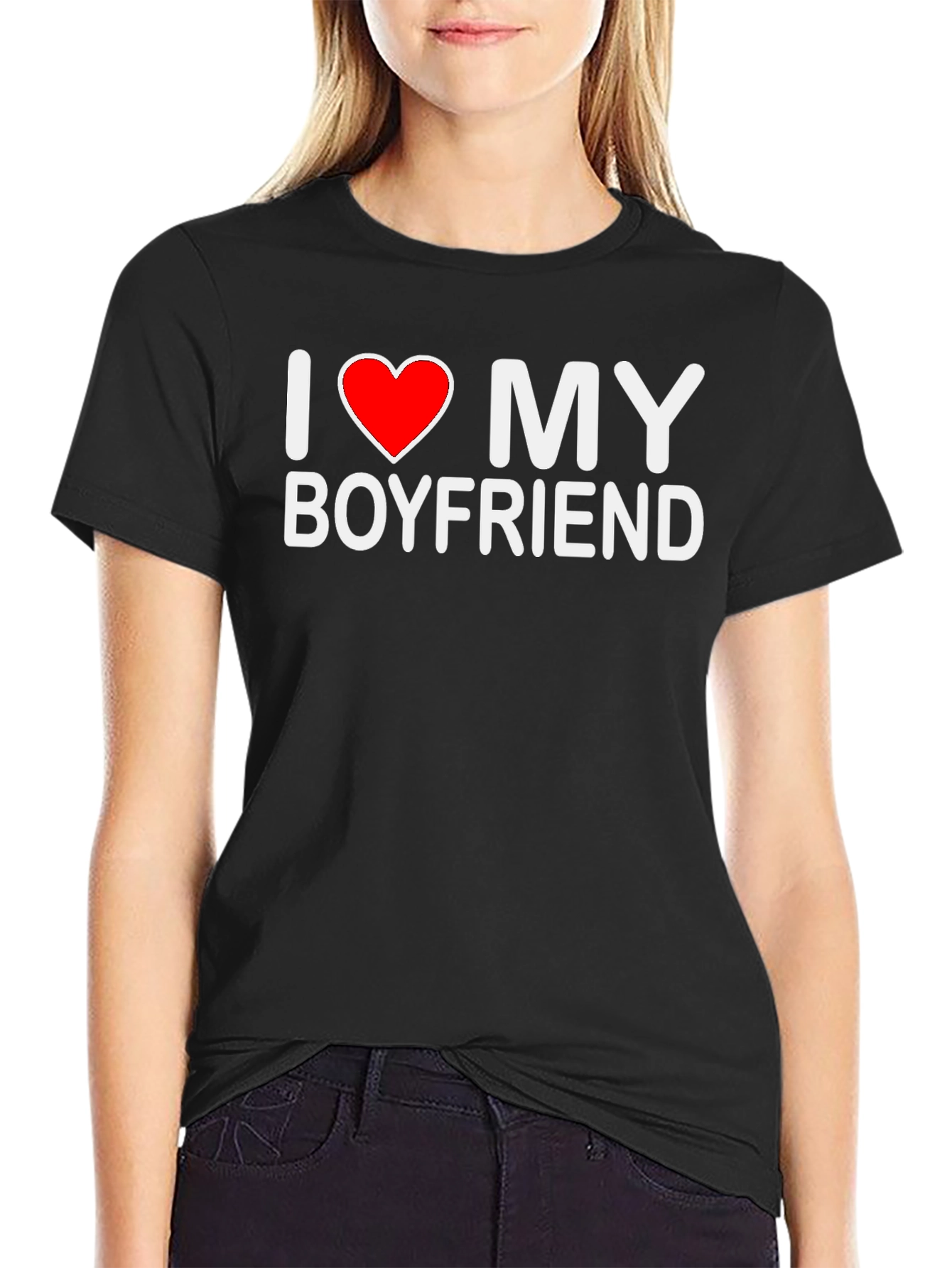 I Love My Boyfriend Black T-Shirt