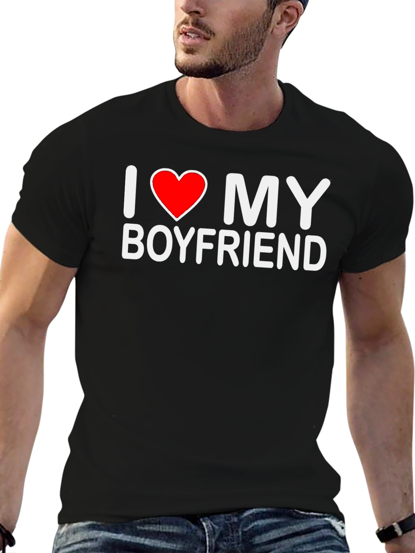 I Love My Boyfriend Black T-Shirt