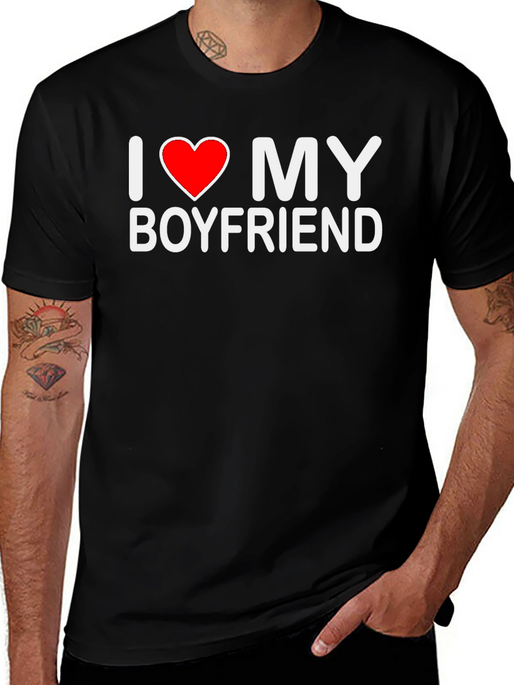 I Love My Boyfriend Black T-Shirt