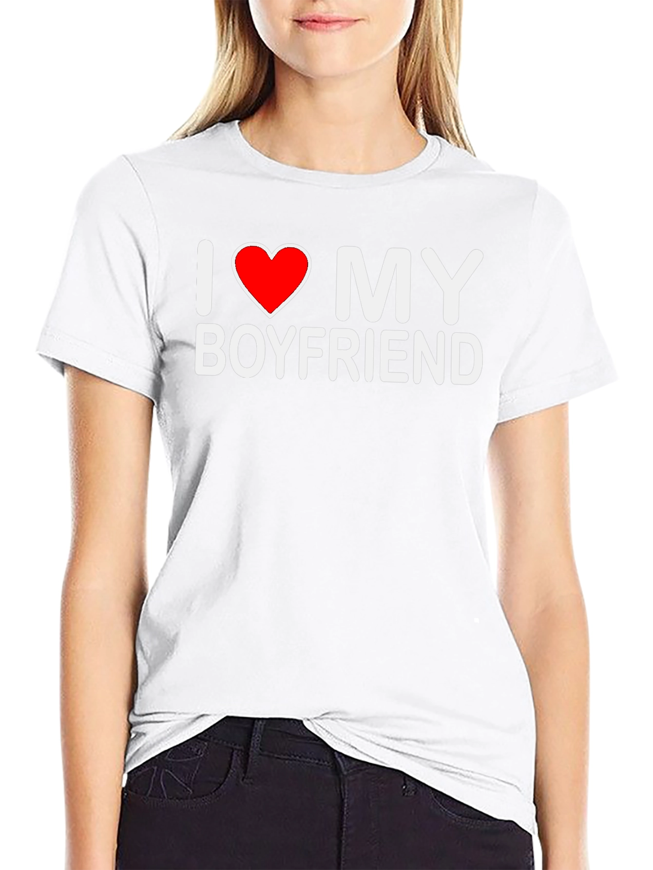 I Love My Boyfriend Black T-Shirt