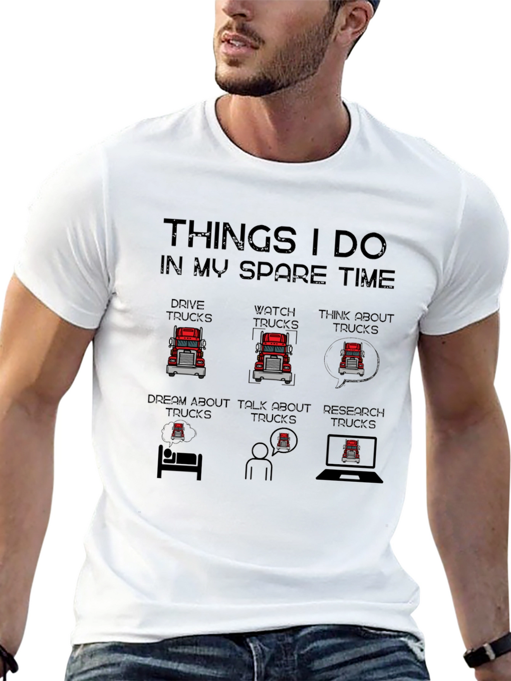 Truck Lover T-Shirt: Spare Time Truck Obsession Tee