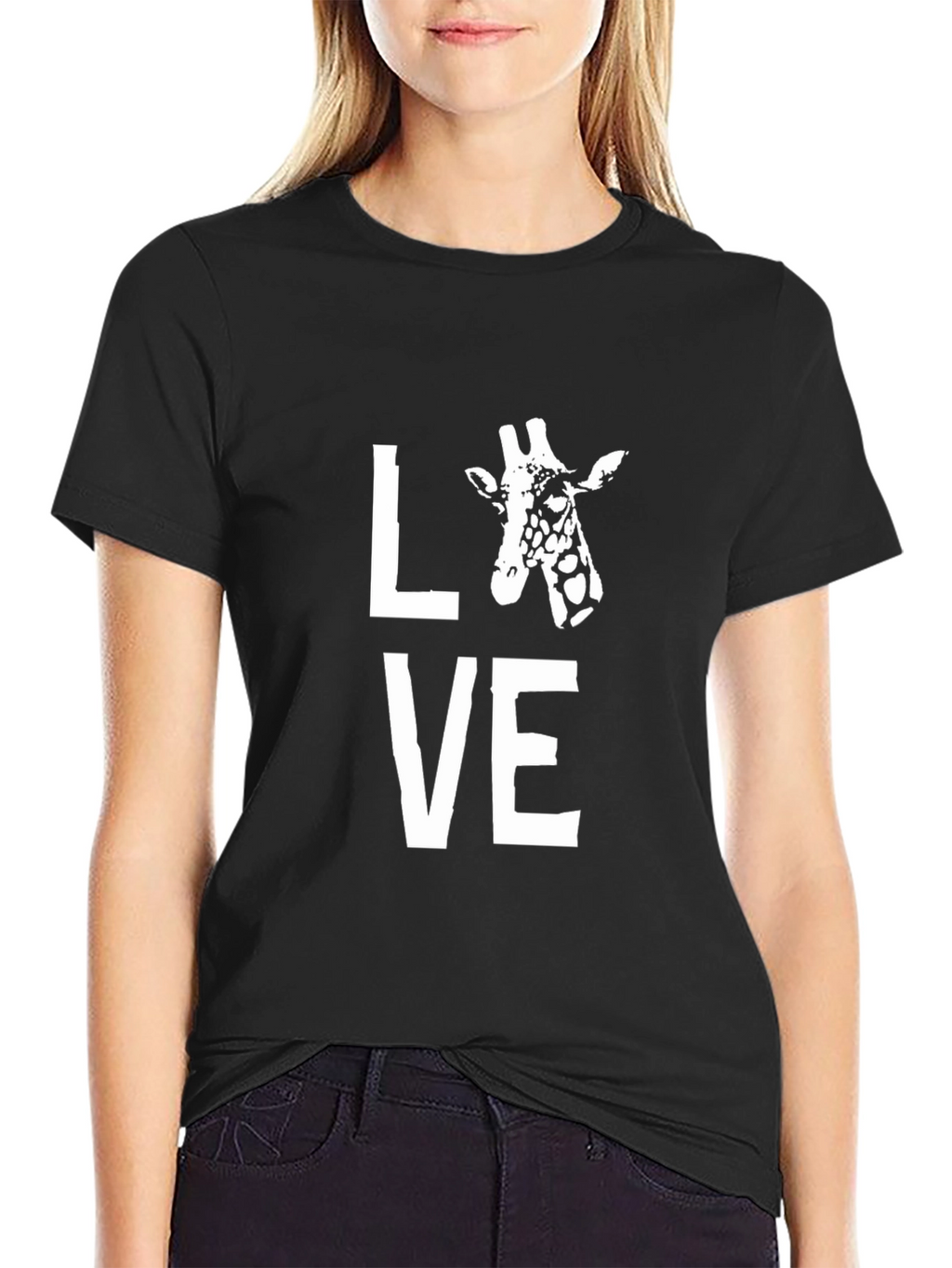 Giraffe Love Graphic Print Mens T-Shirt
