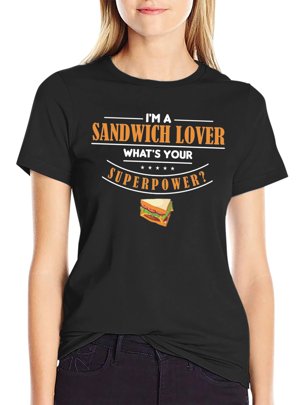 Sandwich Lover Superpower Graphic T-Shirt