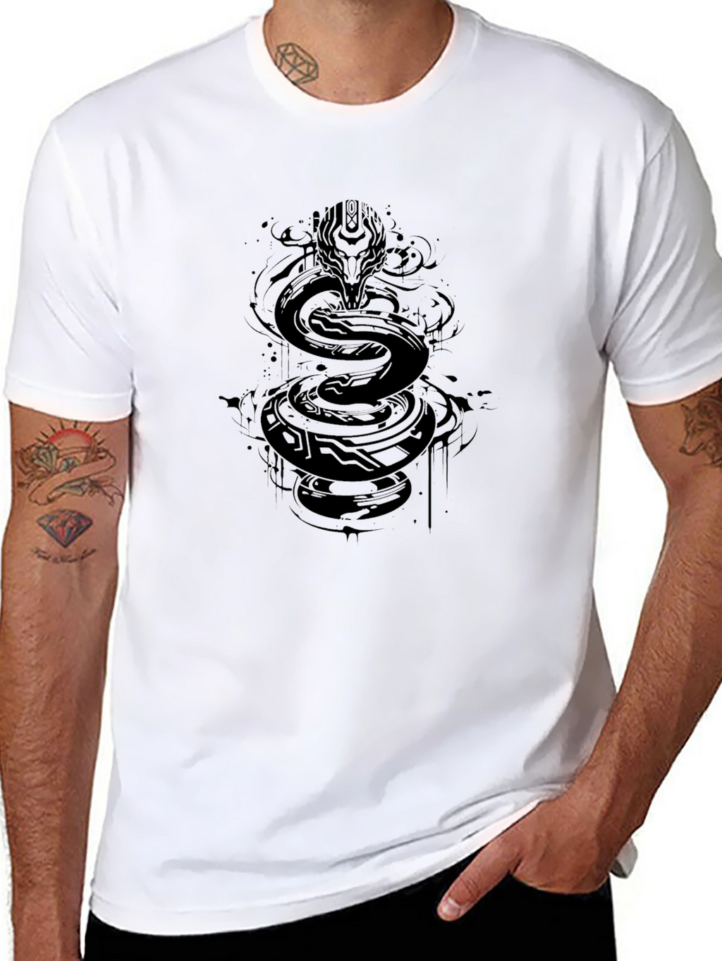 Serpent Graphic Tee - Mens Black T-Shirt