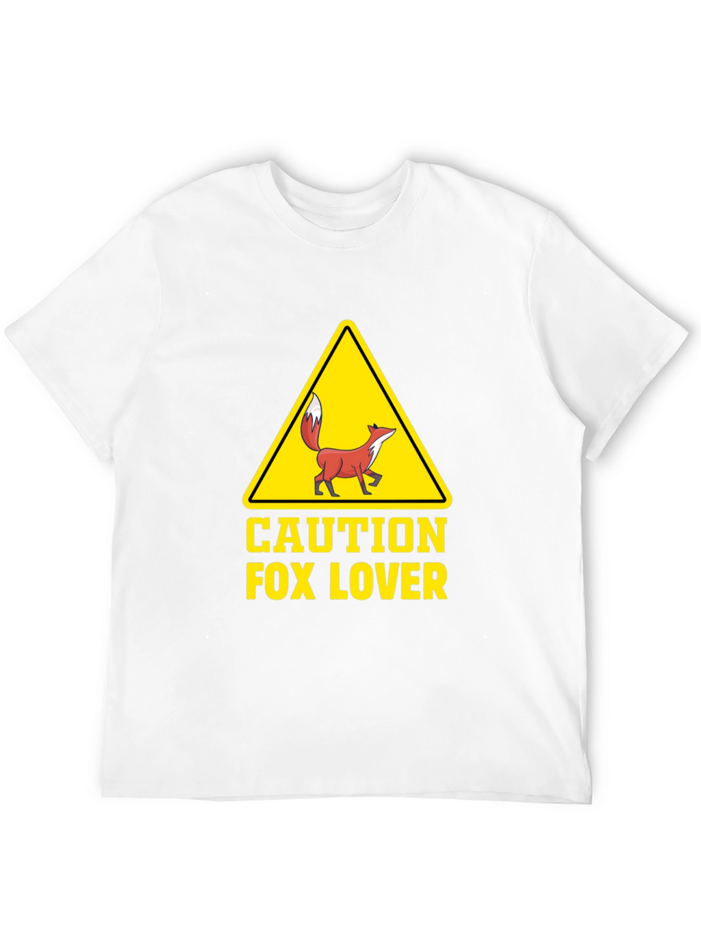 Caution Fox Lover Graphic T-Shirt - Unisex Crew Neck