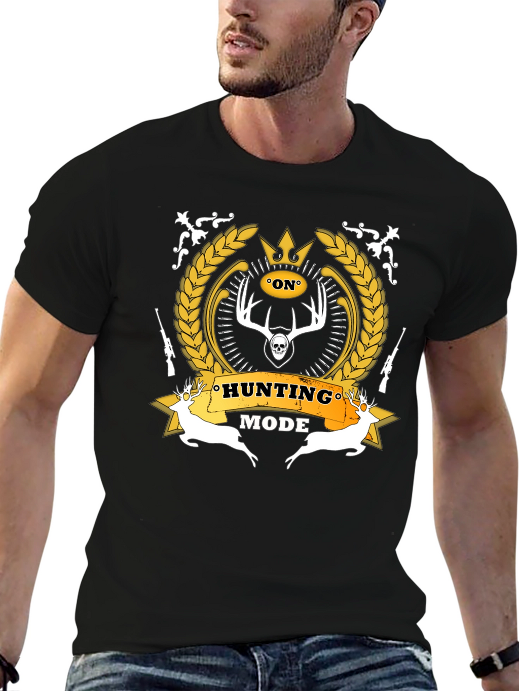 Hunting Mode Black Graphic T-Shirt