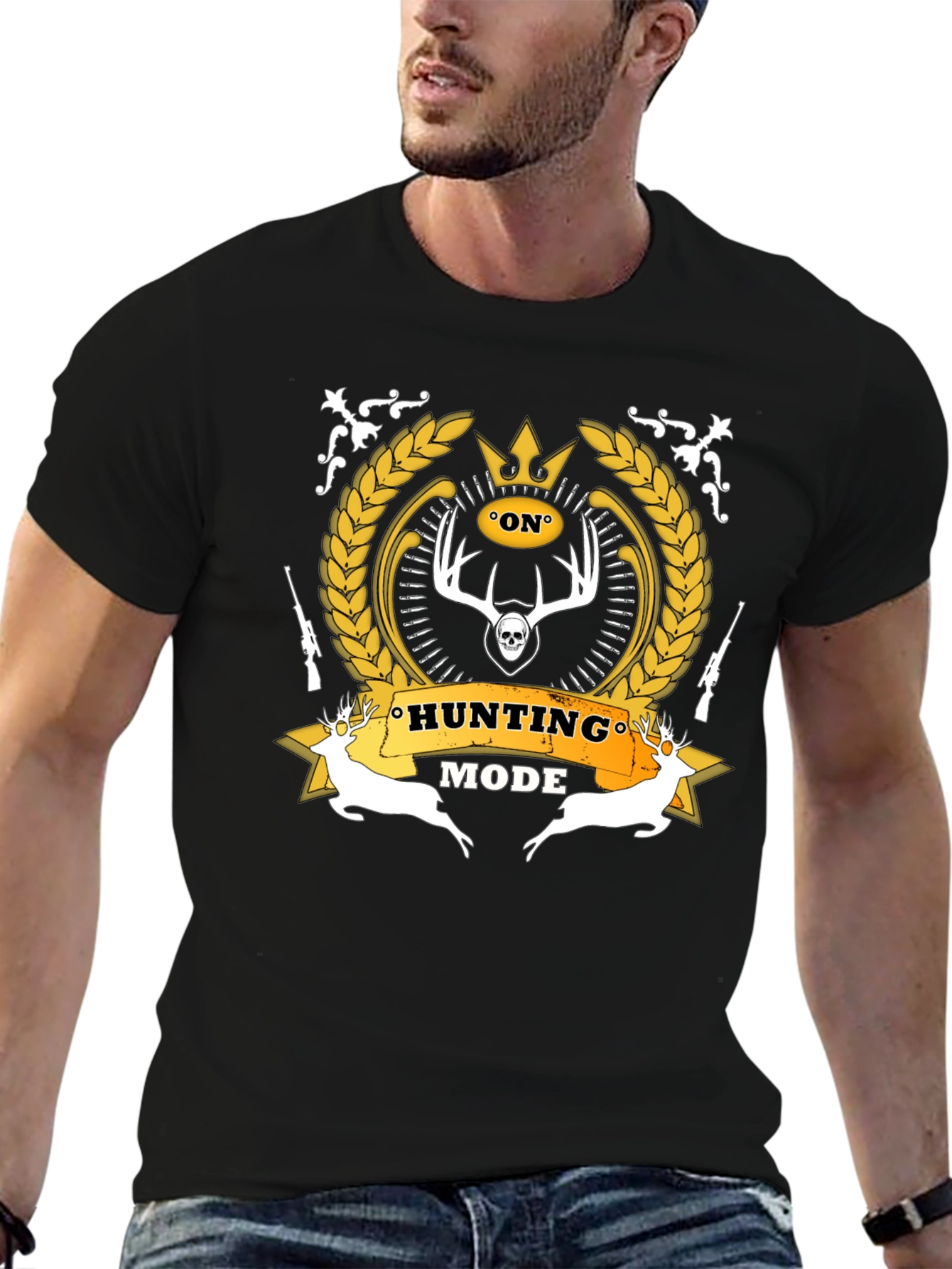 Hunting Mode Black Graphic T-Shirt