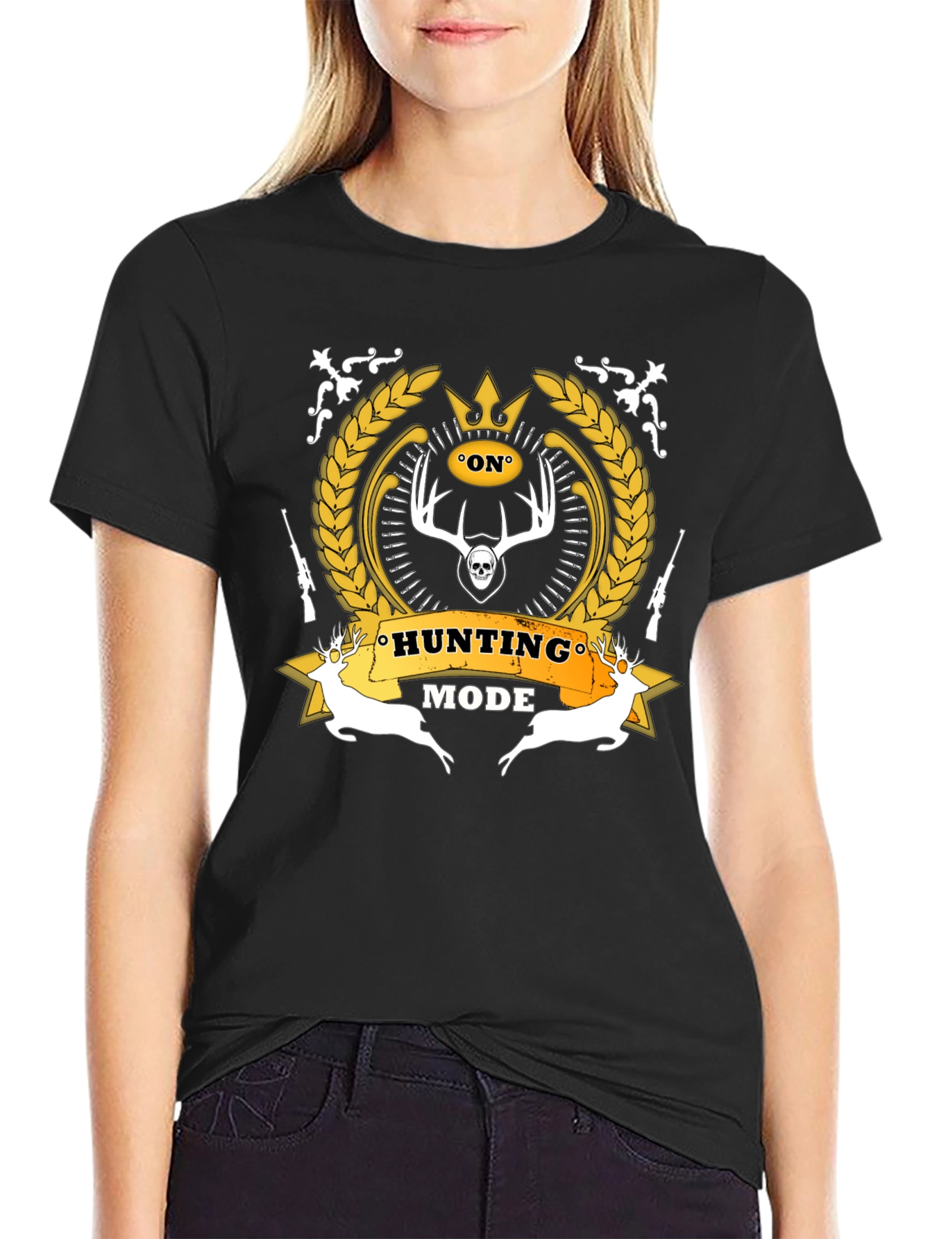 Hunting Mode Black Graphic T-Shirt