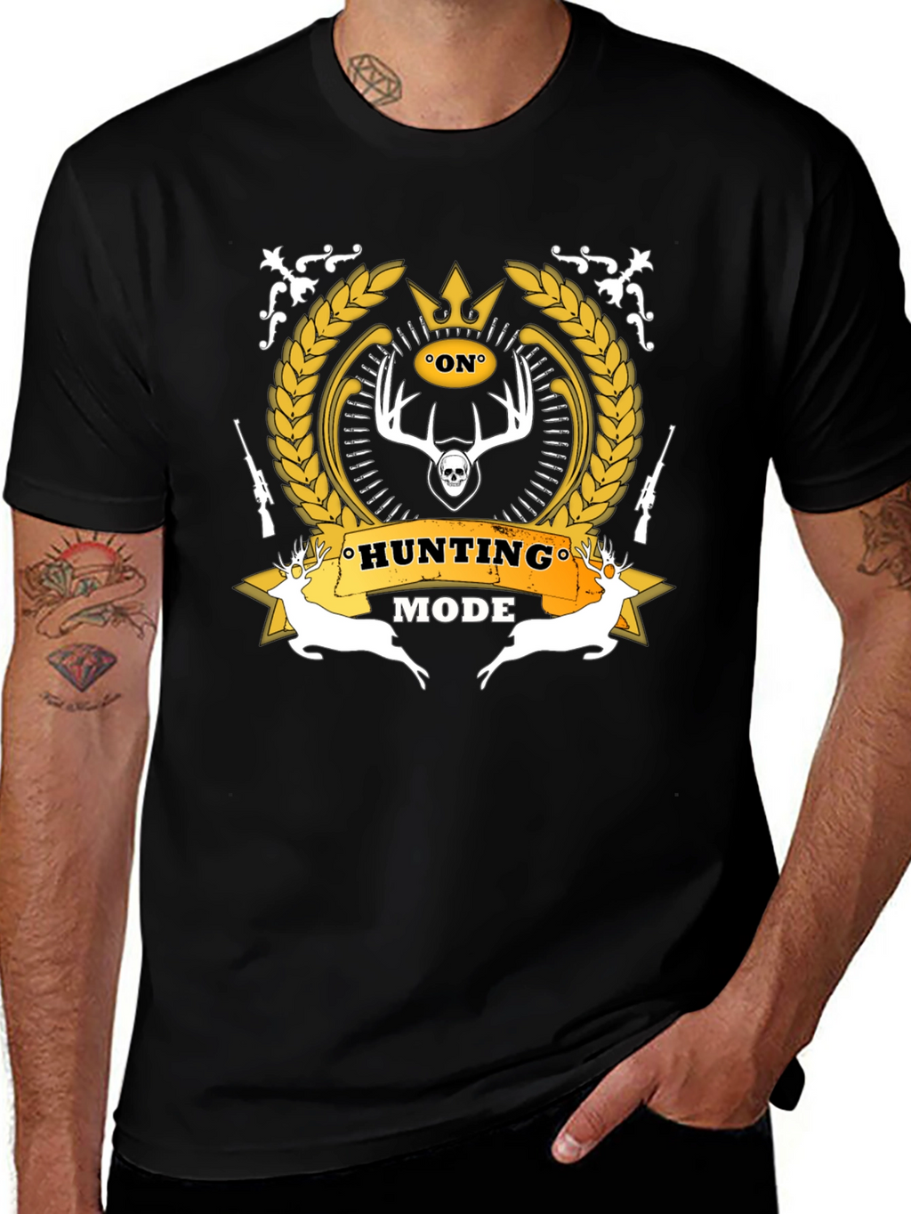 Hunting Mode Black Graphic T-Shirt