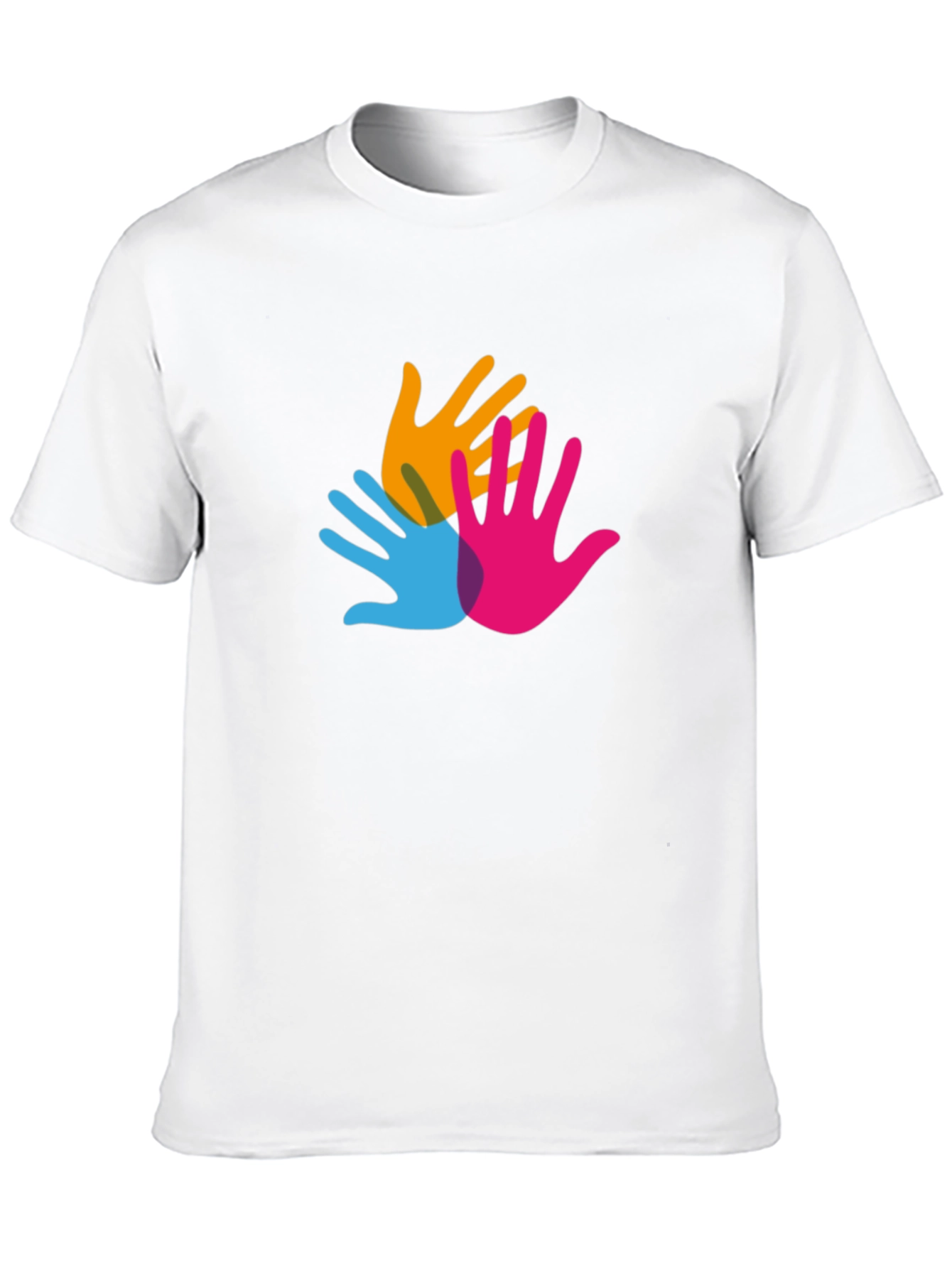 Colorful Hands Graphic Black T-Shirt