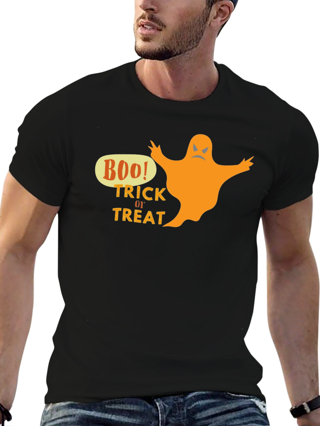 Halloween Boo! Trick or Treat Black T-Shirt