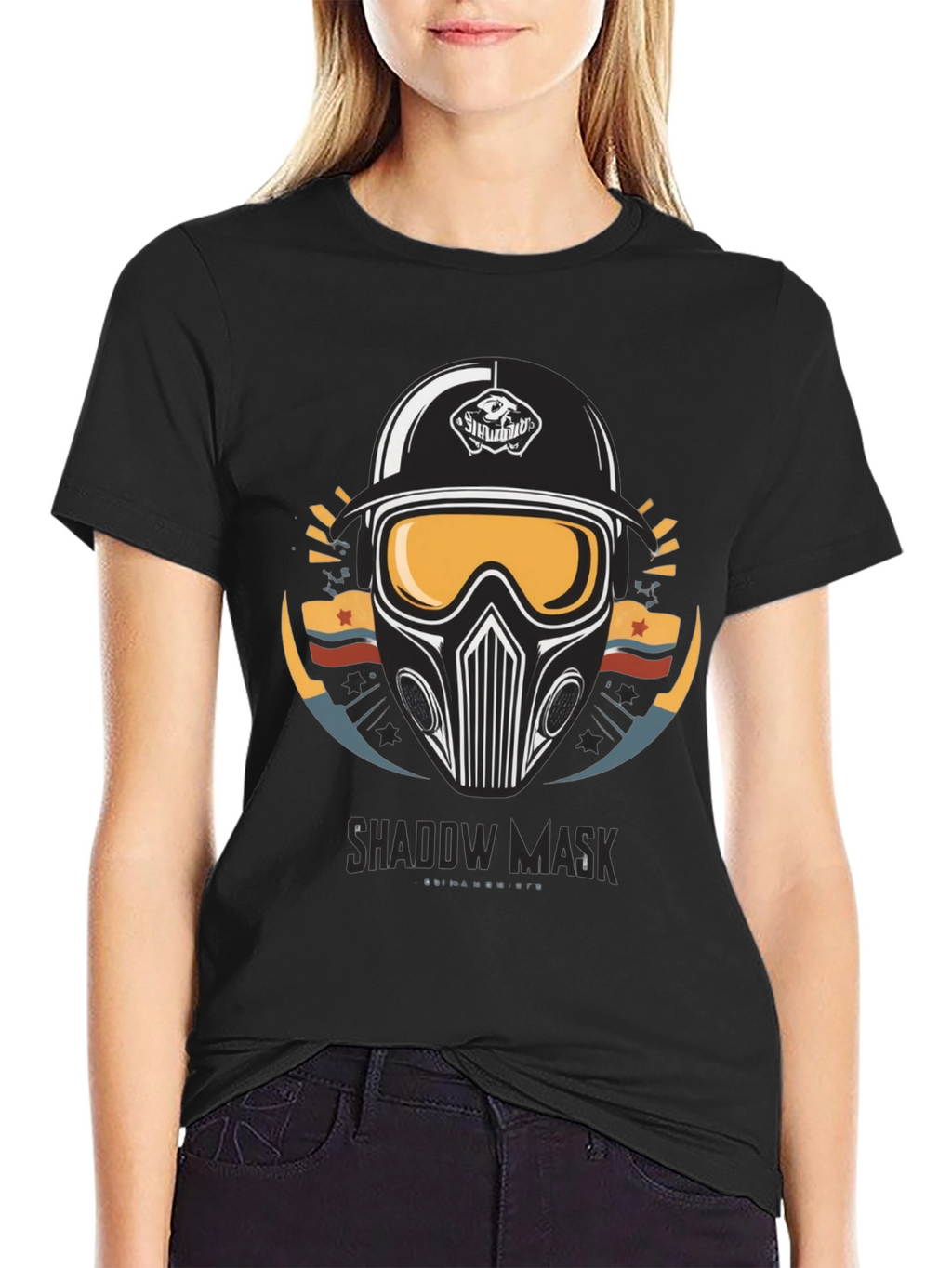 Shadow Mask Graphic T-Shirt - Mens Black Tee
