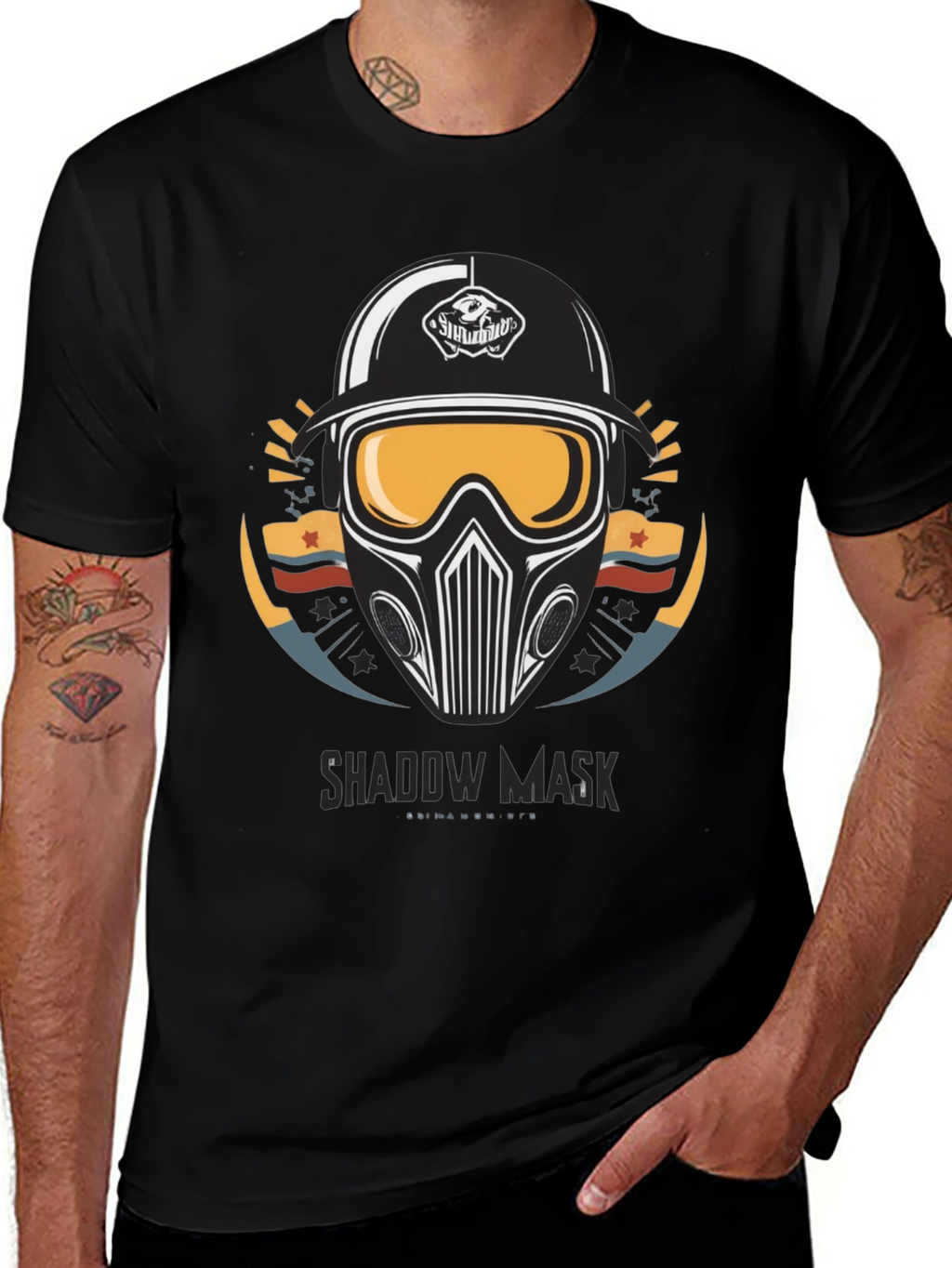 Shadow Mask Graphic T-Shirt - Mens Black Tee