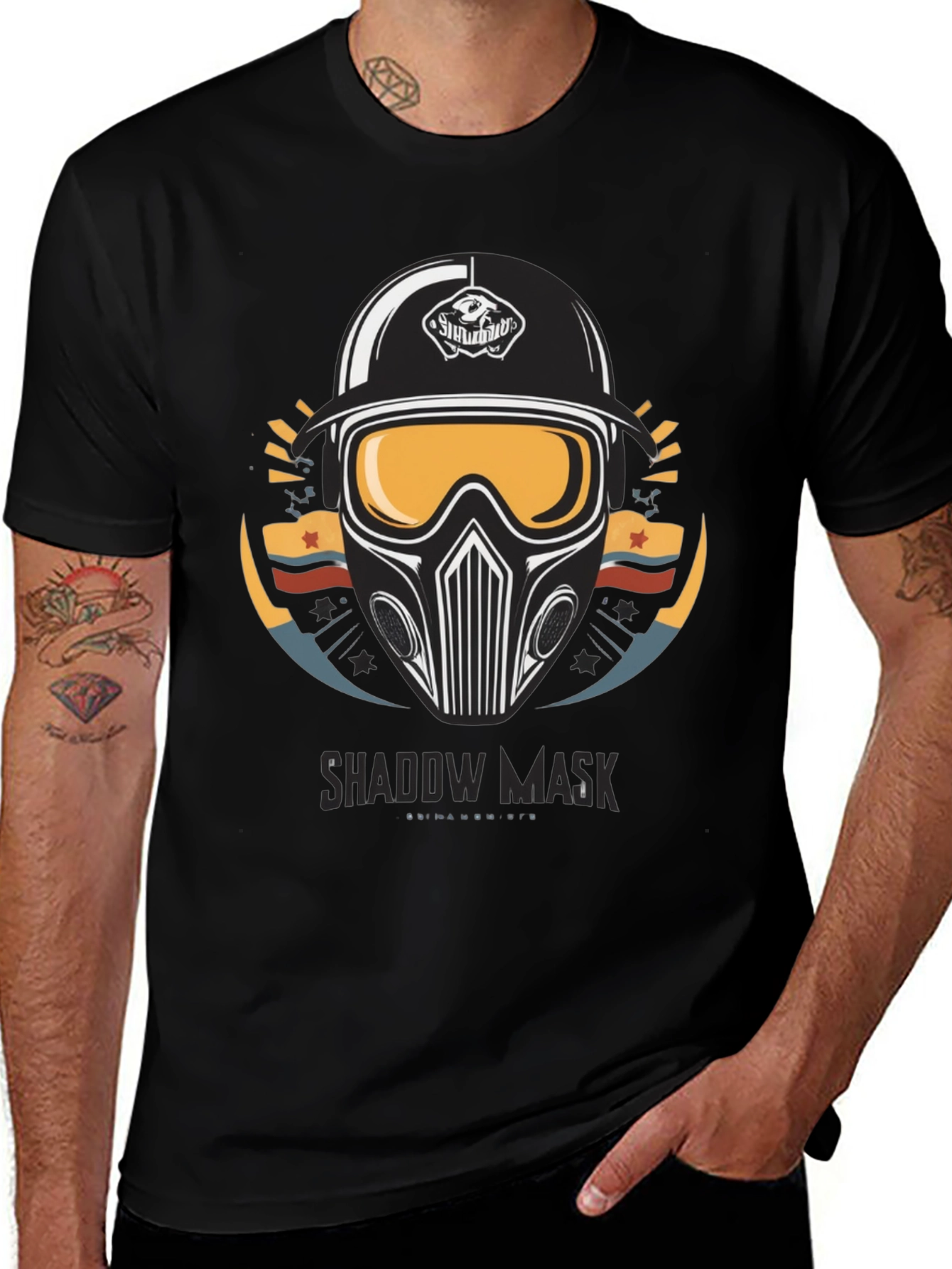 Shadow Mask Graphic T-Shirt - Mens Black Tee