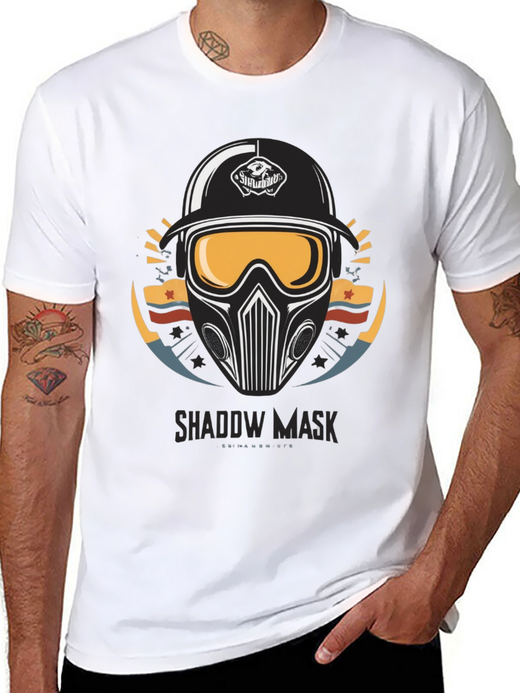 Shadow Mask Graphic T-Shirt - Mens Black Tee